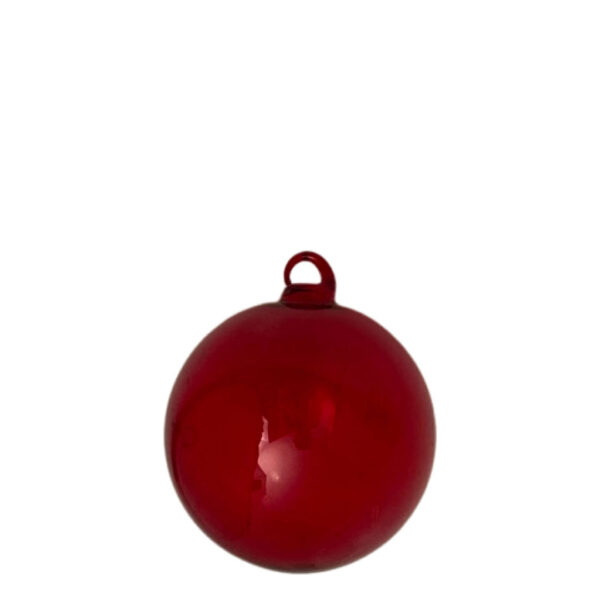 Julkula i rött glas. Material: Glas Mått:  B5 x H 6 x D 5 CM Färg: Röd